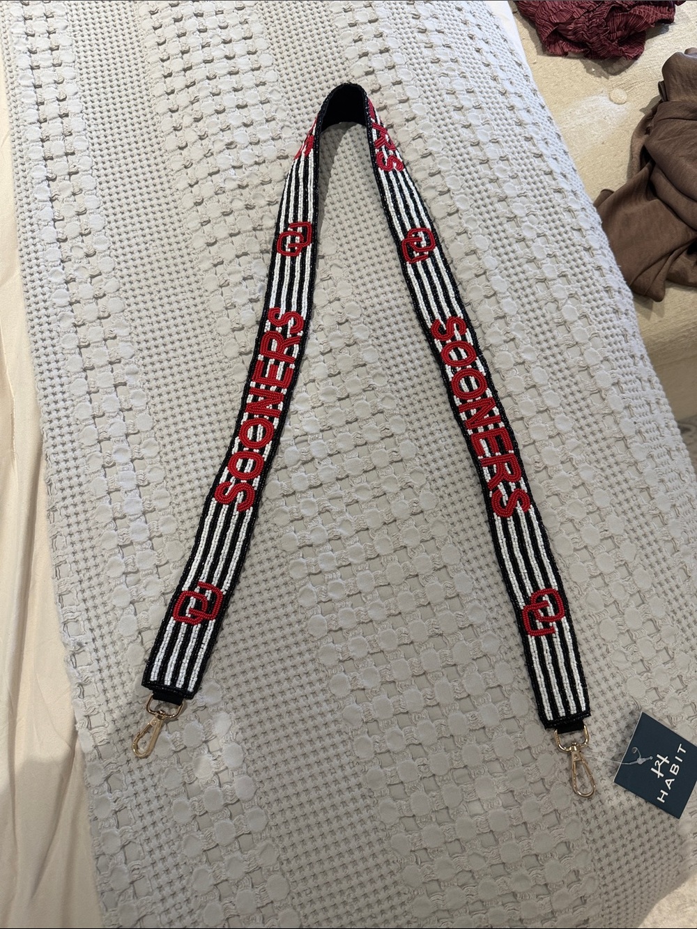 Beaded 'OU Sooners' Bag Strap